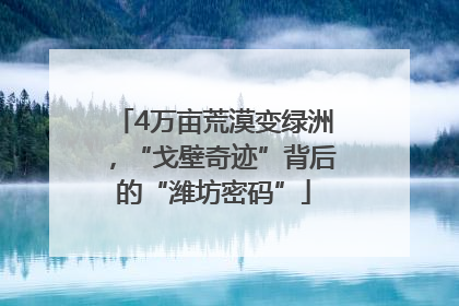 4万亩荒漠变绿洲，“戈壁奇迹”背后的“潍坊密码”