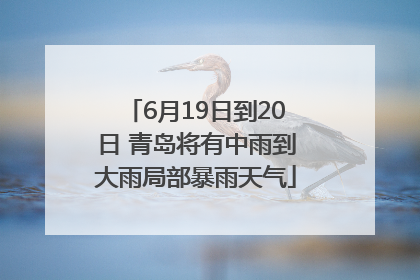 6月19日到20日 青岛将有中雨到大雨局部暴雨天气