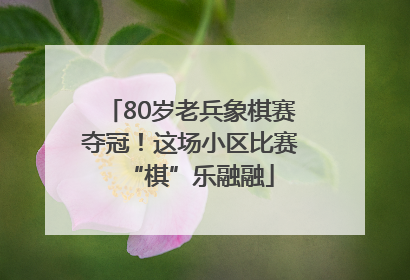 80岁老兵象棋赛夺冠！这场小区比赛“棋”乐融融