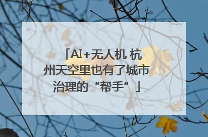 AI+无人机 杭州天空里也有了城市治理的“帮手”